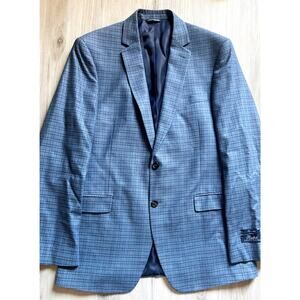 Ralph by Ralph Lauren Blue Plaid Mens Size 40L Wool/Silk Sports Coat Blazer EUC